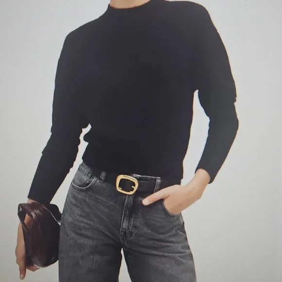 Madewell Off-white Alpaca-blend Mockneck Puff Sleeve Sweater Size Small, NWT - Picture 3 of 9